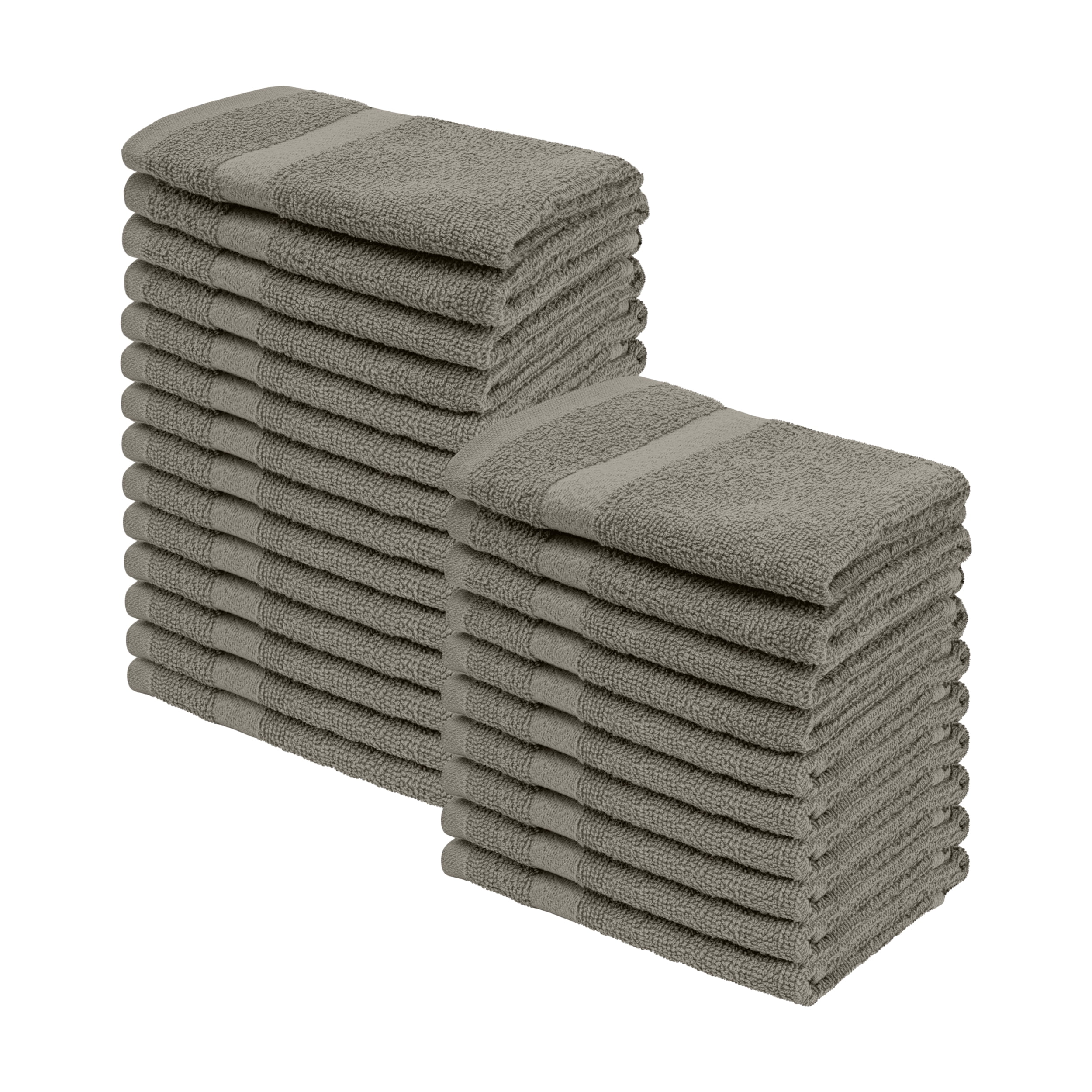 Impressions Bolingbroke Eco-Friendly Cotton 24-Piece Face Towel Set, Charcoal