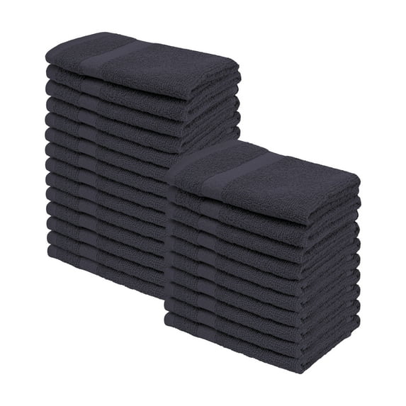 Impressions Bolingbroke Eco-Friendly Cotton 24-Piece Face Towel Set, Navy Blue