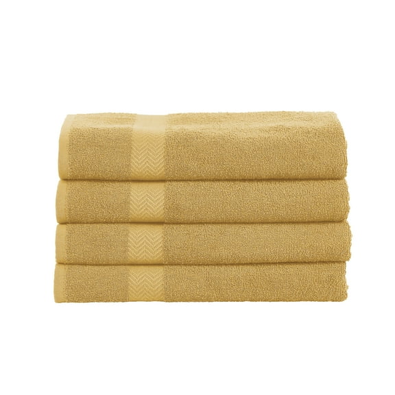Impressions Bolingbroke Eco-Friendly Cotton 4-Piece Bath Towel Set, Gold