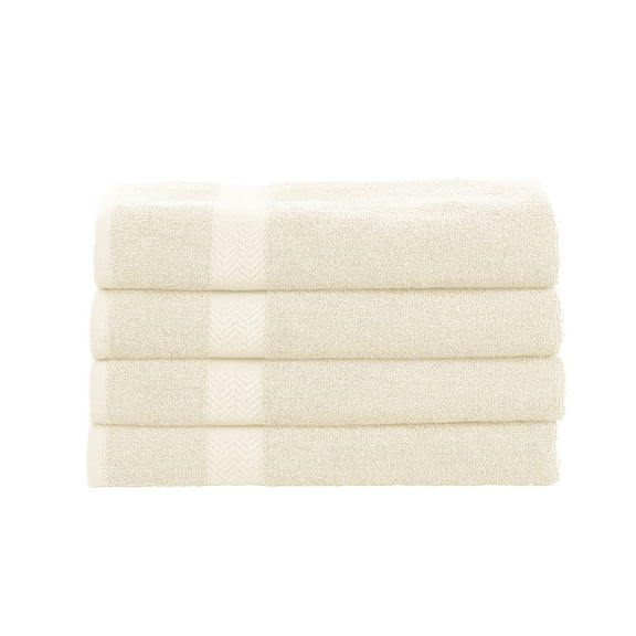 Impressions Bolingbroke Eco-Friendly Cotton 4-Piece Bath Towel Set, Ivory