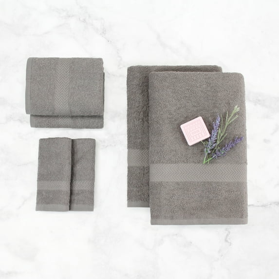 Impressions Bolingbroke Eco-Friendly Cotton 6-Piece Towel Set, Charcoal