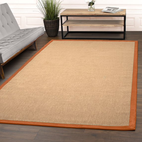 Impressions Bordered Modern Traditional Rustic Area Rug, Orange