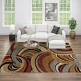 thumbnail image 1 of Impressions Contemporary 5' x 7' Brown and Red Polypropylene Indoor Area Rug, 1 of 8