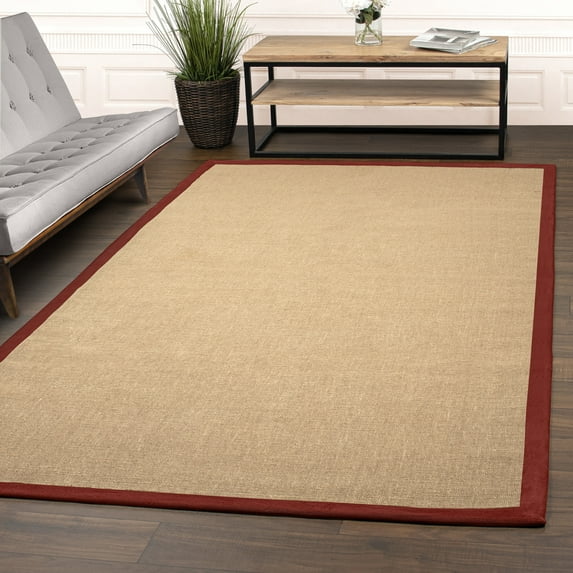 Impressions Eilonwy Jute Hand-Woven Indoor Area Rug, 3' x 5', Burgundy
