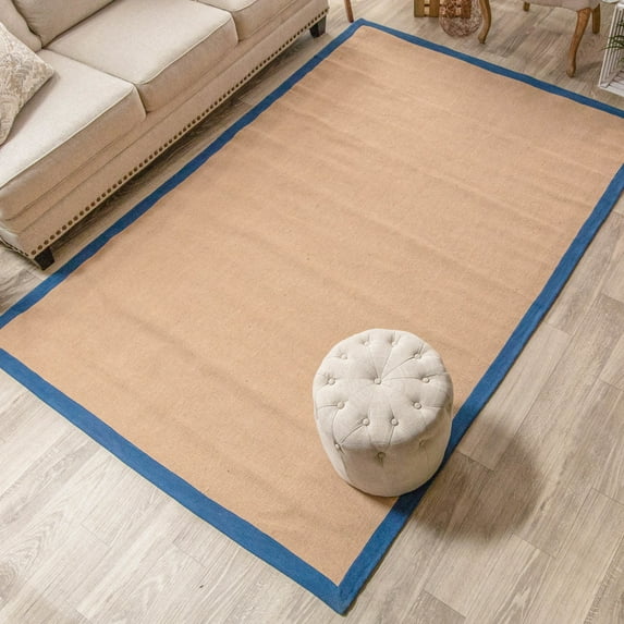 Impressions Eilonwy Jute Hand-Woven Indoor Area Rug, 8' x 10', Navy Blue