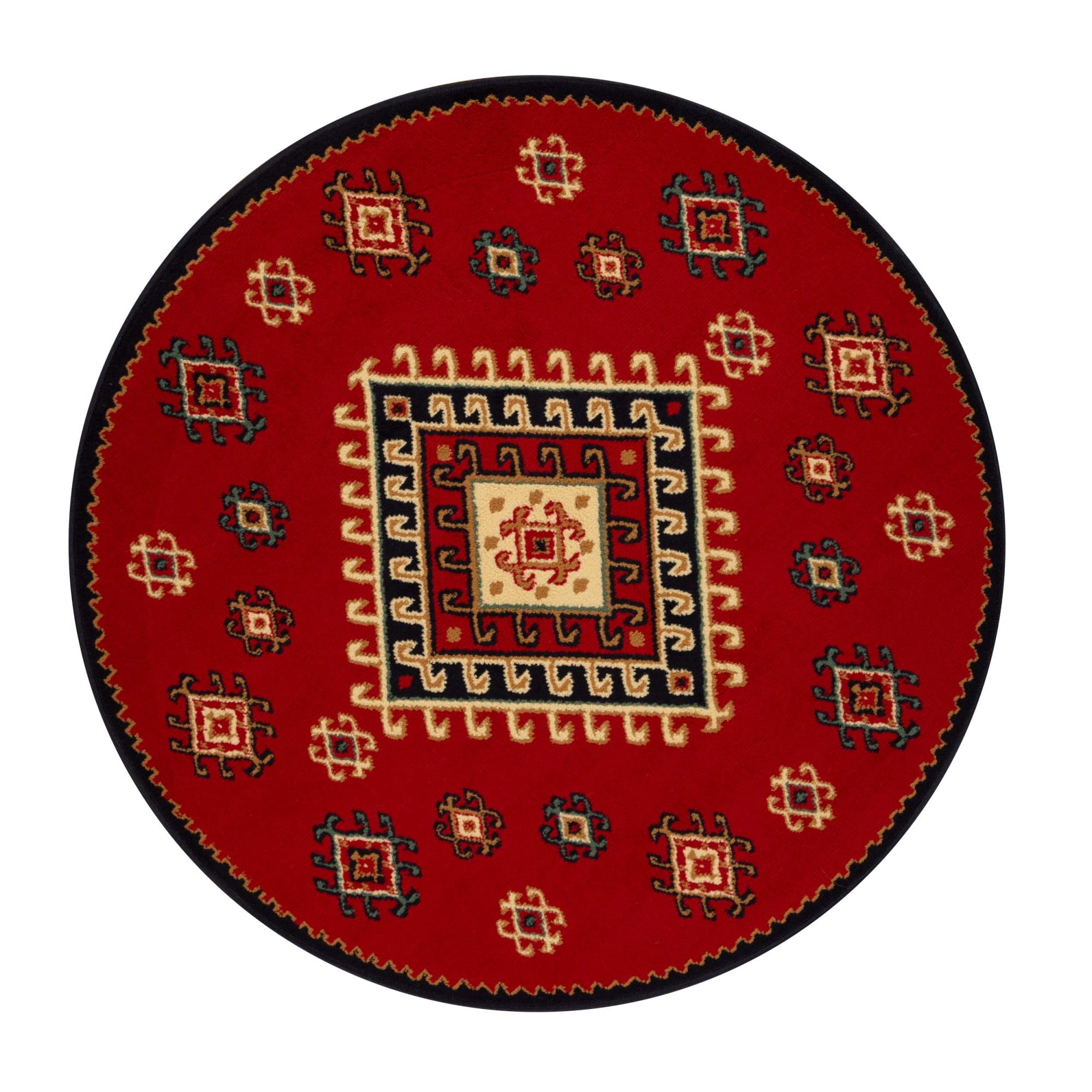 Impressions Floral Geometric Ikat Area Rug, 5' x 5'