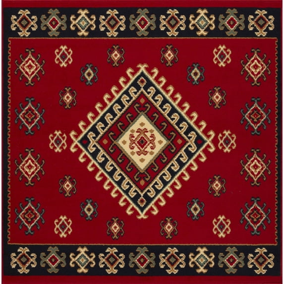 Impressions Floral Geometric Ikat Area Rug, 5' x 5'