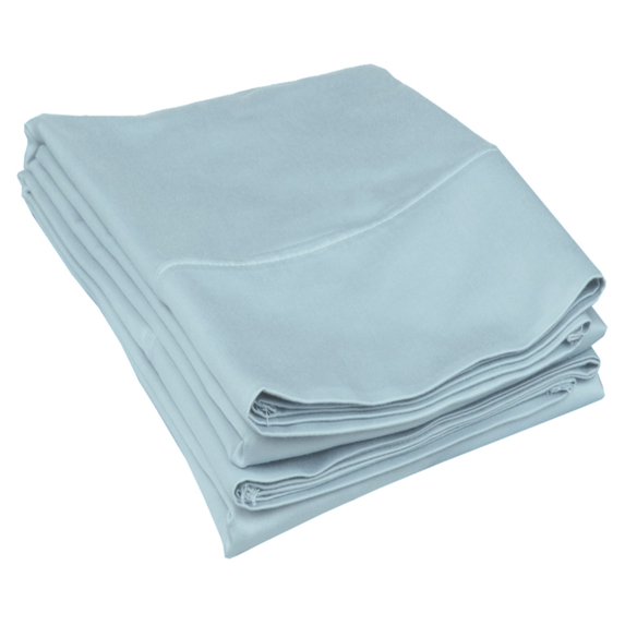 Home City Impressions 500 Thread Count Cotton Solid Pillowcase Set - Standard - Light Blue