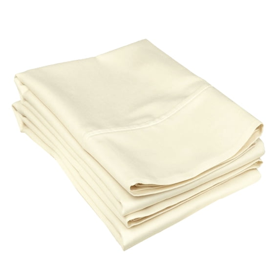 Home City Impressions 500 Thread Count Cotton Solid Pillowcase Set - Standard - Ivory