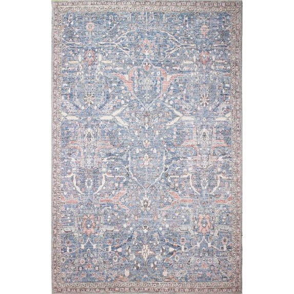 Impressions Geometric Transitional Polyester & Cotton Machine Made Rectangle Area Rug - Slate - 3.4 ft. x 5 ft. 6 in.