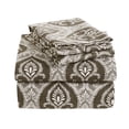 thumbnail image 1 of Impressions Haseeb Fleur-de-Lis or Solid Cotton Flannel Deep Pocket Sheet Set, King, Charcoal, 1 of 3