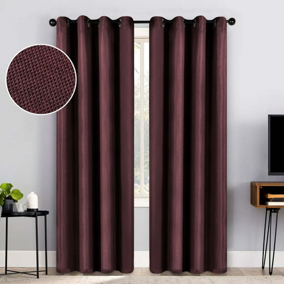 Superior Jaxon Blackout Curtains, Grommet Header, Set of 2, 52" x 108", Mulberry