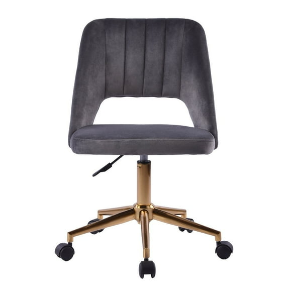 Impressions Vanity Maya Vanity Chair with 360 Degree Rotation and Adjustable Height (Dark Grey)