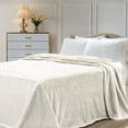 thumbnail image 1 of Superior Fleece Plush Fluffy Soft Blanket, Polka Dot Ivory, Full-Queen, 1 of 9