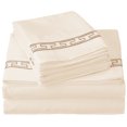 thumbnail image 1 of Impressions Microfiber Noble Embroidered Deep Pocket Sheet Set, 1 of 3