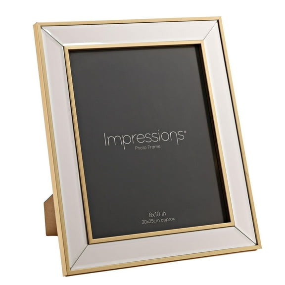 Impressions Mirror Photo Frame Gold Border Corner Bevel 8 x 10