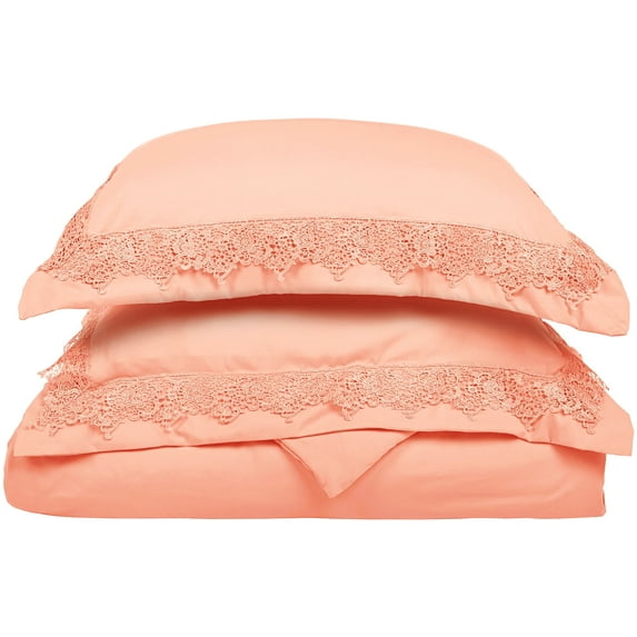 Impressions Moreland Lace Embroidered Microfiber Duvet Cover Set