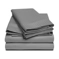 thumbnail image 1 of Impressions Pendragon Stripe Egyptian Cotton Deep Pocket Sheet Set, King, Grey, 4-Pieces, 1 of 4