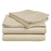 Impressions Rochelle %100 Egyptian Cotton Deep Pocket Sheet Set, California King, Tan - 300 Thread Count