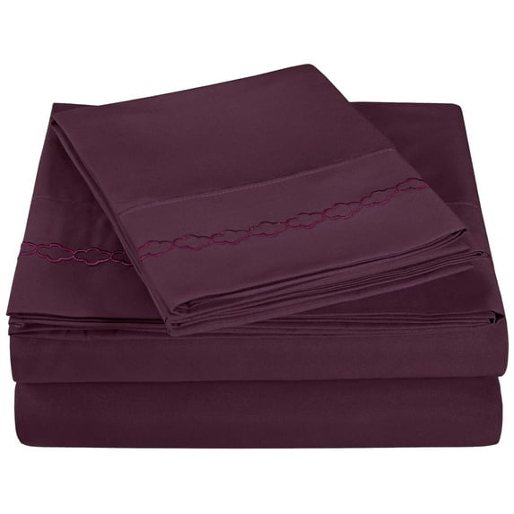 Impressions Siberia Embroidered Microfiber Deep Pocket Sheet Set