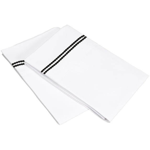 Impressions Solid Double Embroidered Microfiber Pillowcase Set