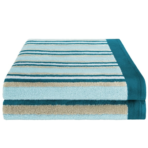 Impressions Tiana Striped Combed Cotton 2-Piece Bath Towel Set