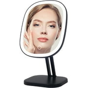 Impressions Touch Highlight Makeup Mirror with LED Light, Dressing Tabletop Mirror Vanity with Double Power System (Black)