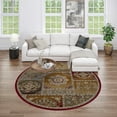 thumbnail image 1 of Impressions Transitional 5' Round Multi-Color Polypropylene Indoor Area Rug, 1 of 7