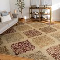 thumbnail image 1 of Impressions Transitional 5' x 7' Beige and Red Polypropylene Indoor Area Rug, 1 of 8