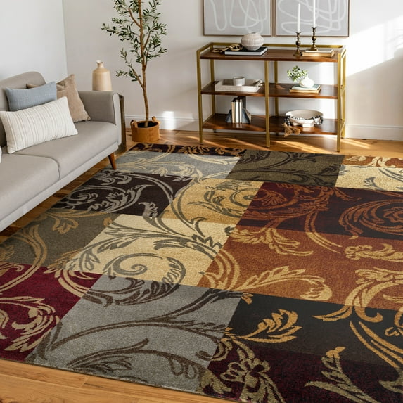 Impressions Transitional 5' x 7' Multi-Color Polypropylene Indoor Area Rug