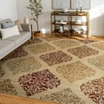 thumbnail image 1 of Impressions Transitional 8' x 10' Beige and Red Polypropylene Indoor Area Rug, 1 of 8