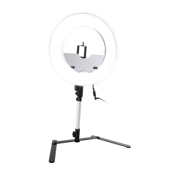 Impressions Vanity 13.5 Inch Desktop Dimmable LED Vanity Studio Ring Light with Stand, Accessories