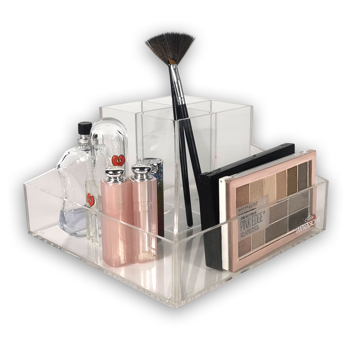 Crystal Clear Acrylic Adjustable 6-Compartment Vanity Organizer
