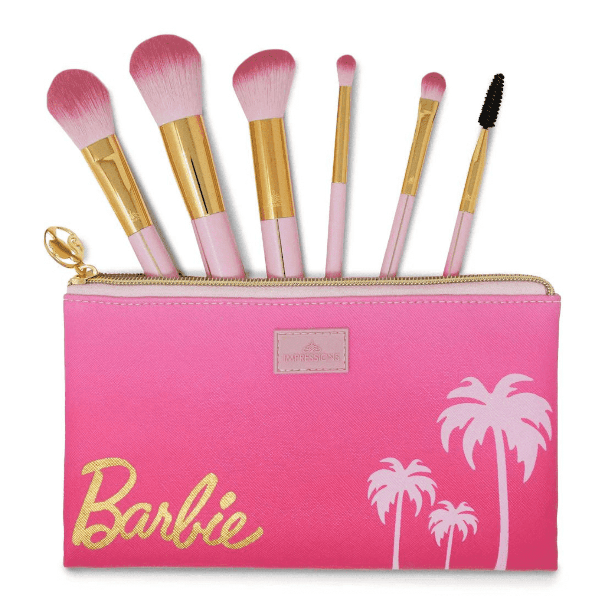 Impressions Vanity 6 PCs Barbie Malibu Makeup Brush Set with