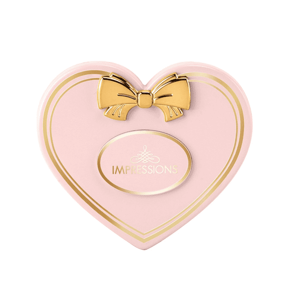 Impressions Vanity Amour LED Heart Shape Compact Mirror with Light Featuring Foil Accents Details