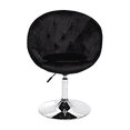thumbnail image 1 of Impressions Vanity Antoinette Round Tufted Vanity 360 Degree Swivel Chair for desk (Black Velvet), 1 of 25