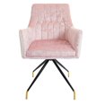 thumbnail image 1 of Impressions Vanity Armchair with 360 Degrees Swivel Seating, Pink Crushed Velvet, 1 of 5