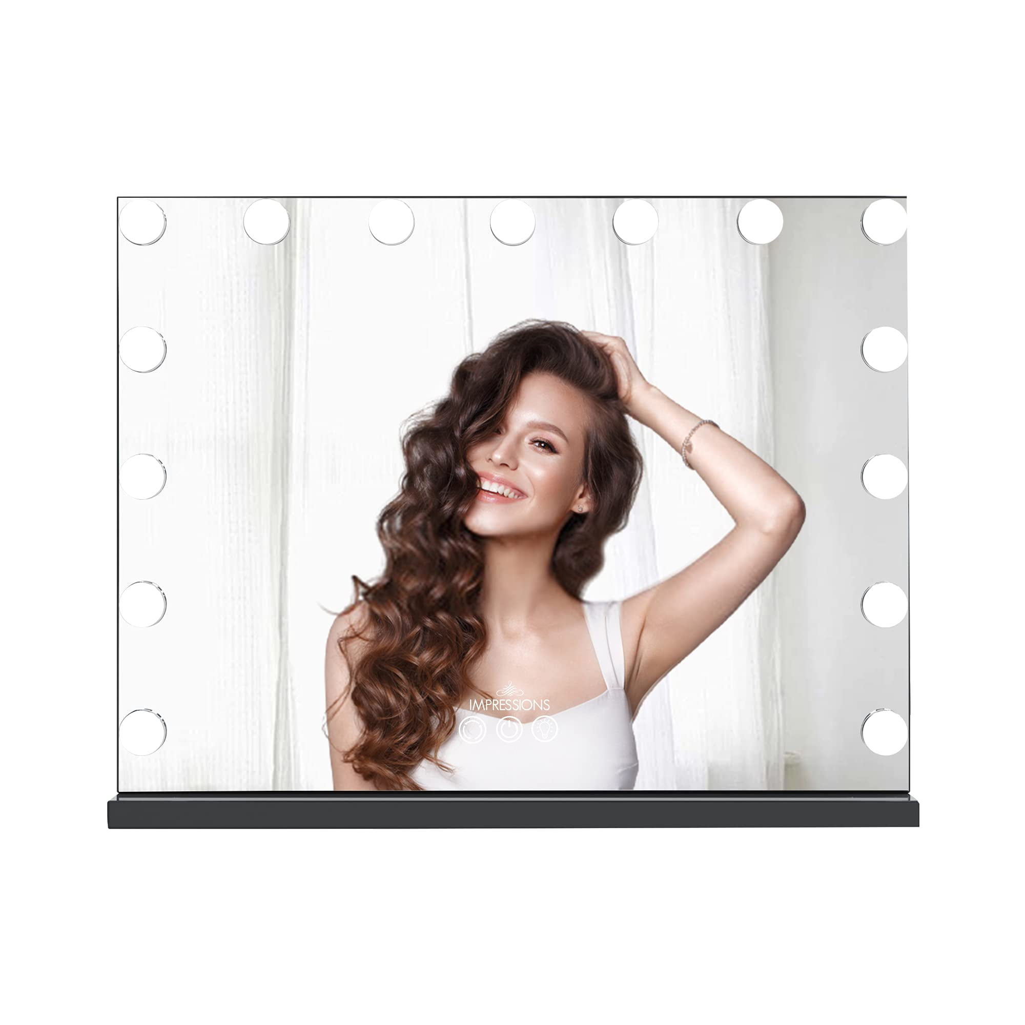 Impressions Vanity Aurora Hollywood LED Makeup Mirror with 15 Frosted