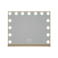 thumbnail image 1 of Impressions Vanity Aurora Hollywood LED Makeup Mirror with 15 Frosted Lights (Gold), 1 of 4