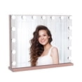 thumbnail image 1 of Impressions Vanity Aurora Hollywood LED Makeup Mirror with 15 Frosted Lights (Rose Gold), 1 of 6