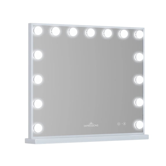 Impressions Vanity Aurora Hollywood LED Makeup Mirror with Lights and Touch Sensor (White)