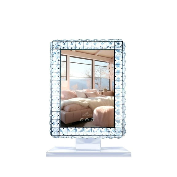 Impressions Vanity Bling Collection RGB Vanity Mirror for Desk, App Controlled with Removable Base