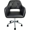thumbnail image 1 of Impressions Vanity Brittney Tufted Vanity Chair with 360 Degree Swivel (Black), 1 of 5