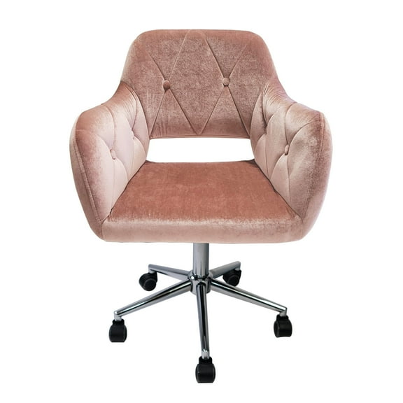 Impressions Vanity Brittney Tufted Vanity Chair with 360 Degree Swivel and Cushioned Seat (Black)