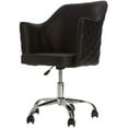 thumbnail image 1 of Impressions Vanity Coco Quilted Velvet Desk Chair with Wheels and Adjustable Height (Black), 1 of 6