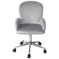 thumbnail image 1 of Impressions Vanity Colette 360 Degree Swivel Makeup Chair with Cushioned Seat (Cool Grey Velvet), 1 of 6