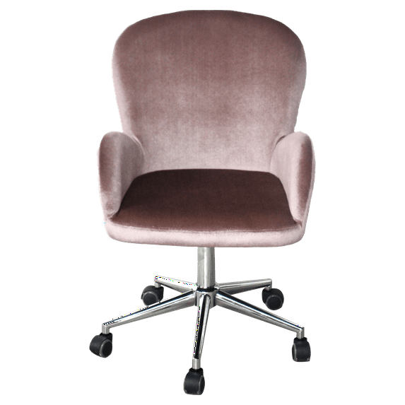 Impressions Vanity Colette 360 Degree Swivel Makeup Chair with Cushioned Seat (Pink Velvet)