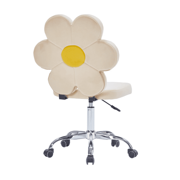 Impressions Vanity Daisy 360 Degree Swivel Vanity Chair with Adjustable Seat Height (Cream Velvet)