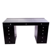 Impressions Vanity SlayStation Pro 2.0 Makeup Vanity Table with 5 Drawer Units, Makeup Storage, Pro Black