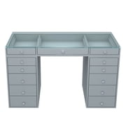 طاولة مكياج Vanity Slaystation 2.0 مع 5 وحدات أدراج وحزمة أضواء فضية